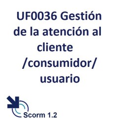 Scorm 1.2.  Licencia.  UF0036 Gestión de la atención al cliente/consumidor/usuario