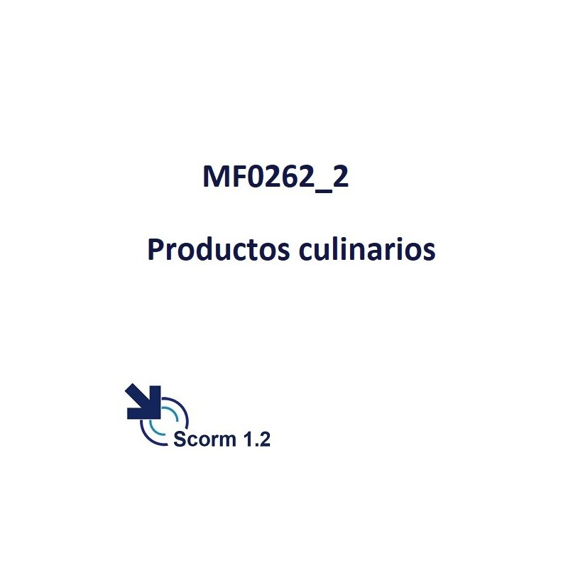 Scorm 1.2.  Licencia.  Productos culinarios. MF0262_2