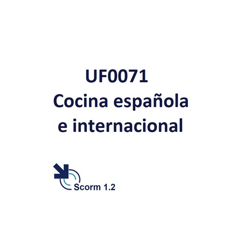 Scorm 1.2.  Licencia.  UF0071 Cocina española e internacional