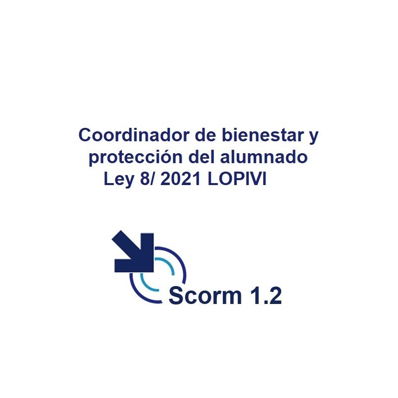 Scorm 1.2.  Licencia. Coordinador de bienestar y protección del alumnado. Ley 8 2021 LOPIVI
